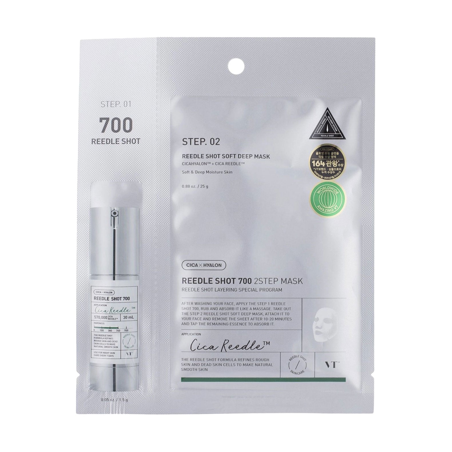 Двоетапна маска для обличчя VT Cosmetics Reedle Shot 700 2Step Mask, 1 шт