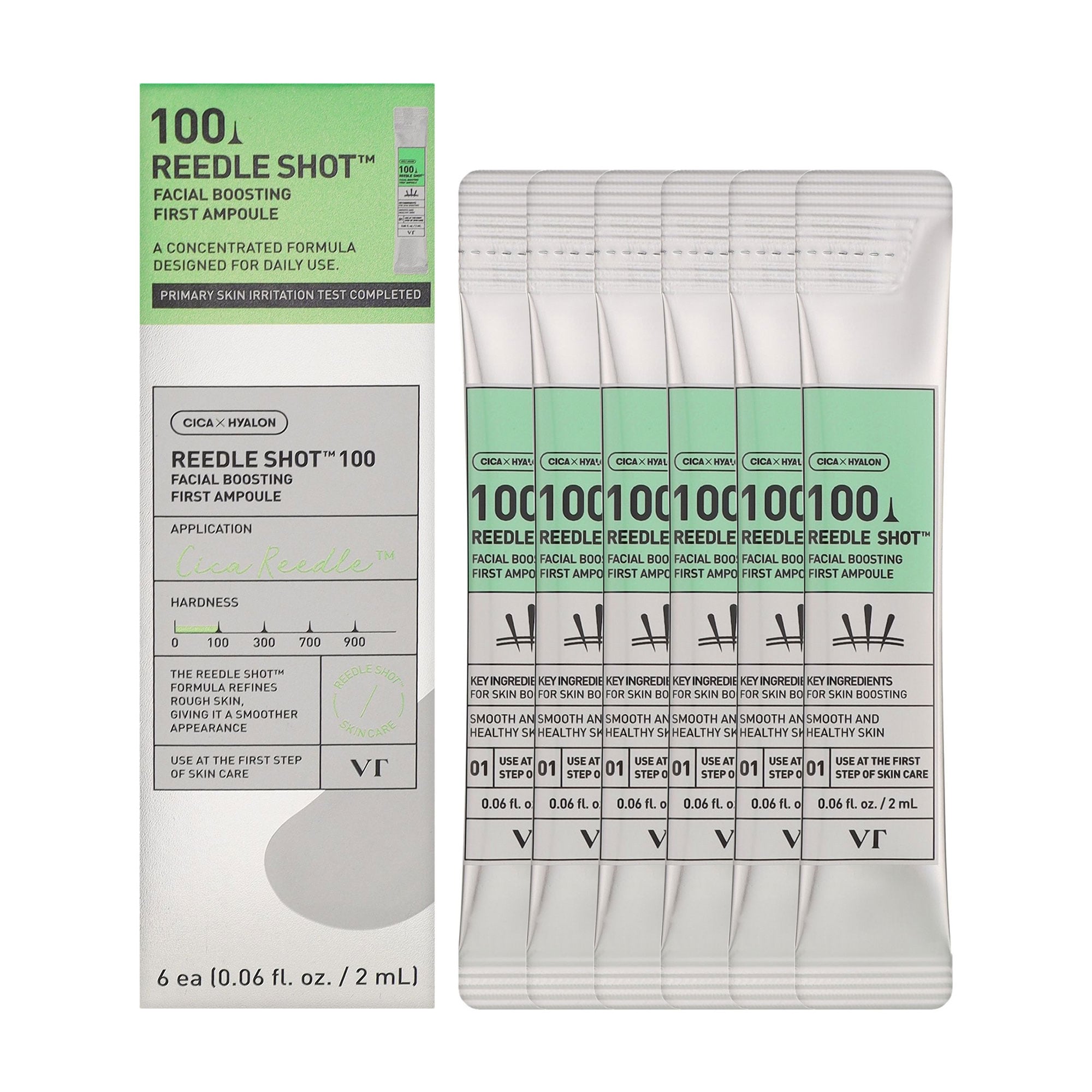 Сироватка VT Cosmetics Reedle Shot 100 Facial Boosting First Ampoule для звуження пор обличчя, зі спікулами, 6*2 мл